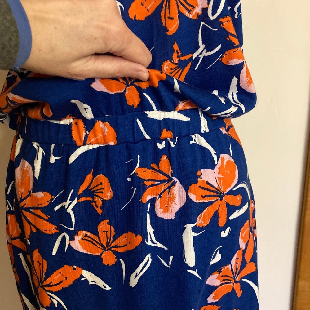 Motto Maxi Tulip Hem Dress Blue Orange Floral - Picture 4 of 9